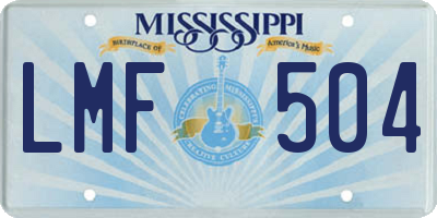MS license plate LMF504