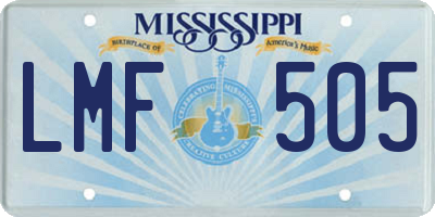 MS license plate LMF505