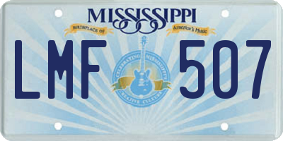 MS license plate LMF507