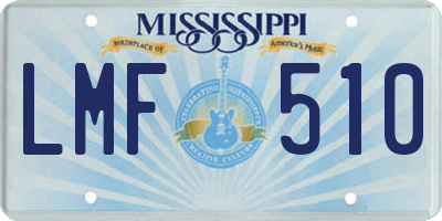 MS license plate LMF510