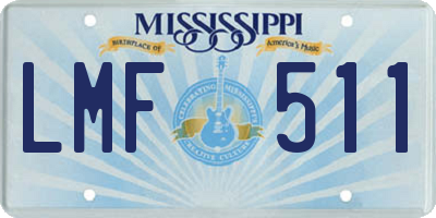MS license plate LMF511