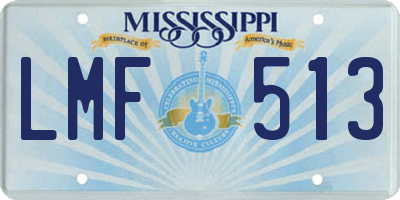 MS license plate LMF513