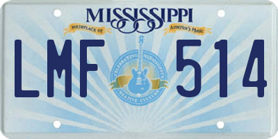 MS license plate LMF514