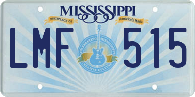 MS license plate LMF515