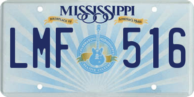 MS license plate LMF516