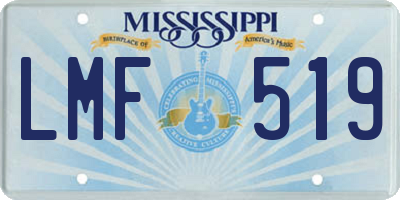 MS license plate LMF519