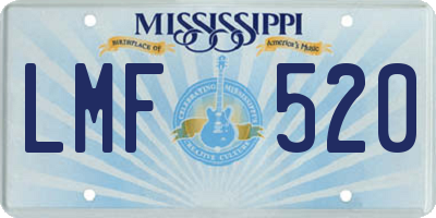 MS license plate LMF520