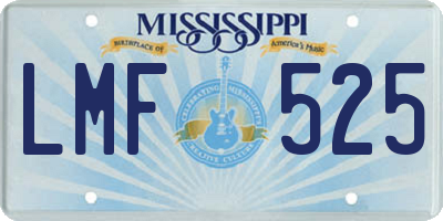 MS license plate LMF525