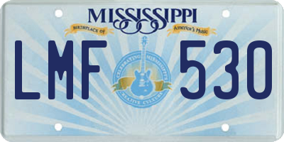 MS license plate LMF530
