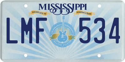 MS license plate LMF534