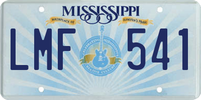 MS license plate LMF541