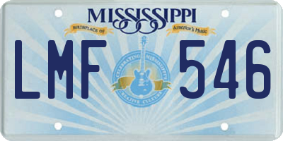 MS license plate LMF546