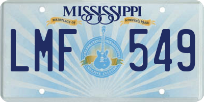 MS license plate LMF549