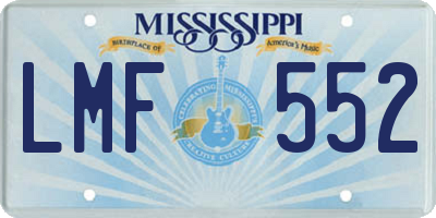 MS license plate LMF552