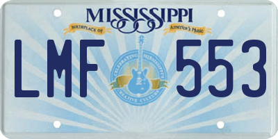 MS license plate LMF553