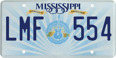 MS license plate LMF554