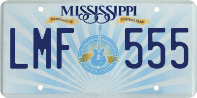 MS license plate LMF555