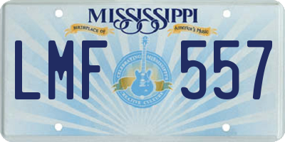 MS license plate LMF557