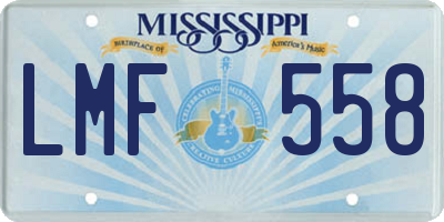 MS license plate LMF558