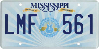 MS license plate LMF561