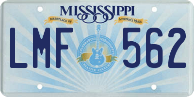 MS license plate LMF562