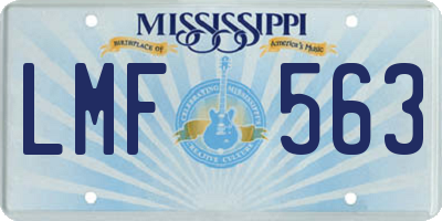 MS license plate LMF563