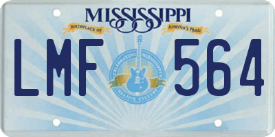 MS license plate LMF564