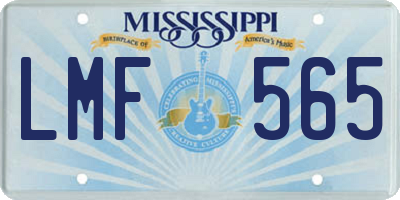 MS license plate LMF565