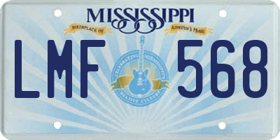 MS license plate LMF568