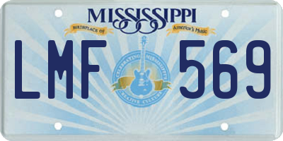 MS license plate LMF569