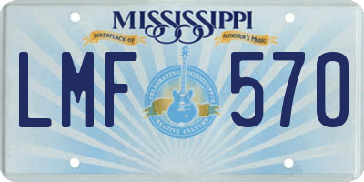 MS license plate LMF570