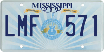 MS license plate LMF571