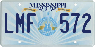 MS license plate LMF572