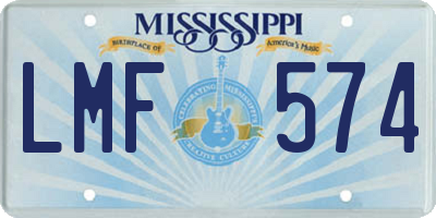 MS license plate LMF574