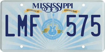 MS license plate LMF575