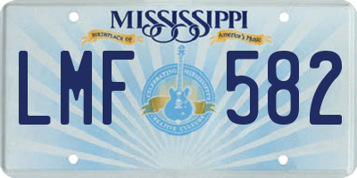 MS license plate LMF582