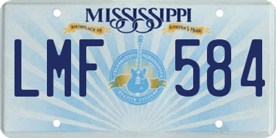 MS license plate LMF584