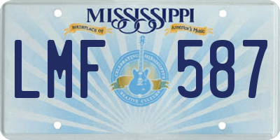 MS license plate LMF587