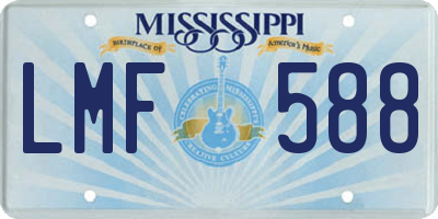 MS license plate LMF588