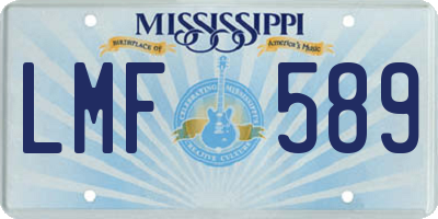 MS license plate LMF589