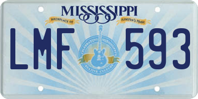 MS license plate LMF593
