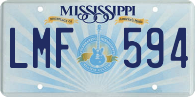 MS license plate LMF594