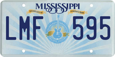 MS license plate LMF595