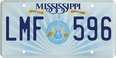 MS license plate LMF596