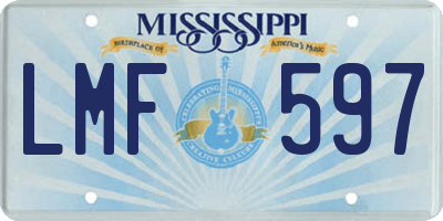 MS license plate LMF597