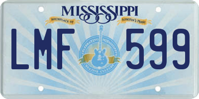 MS license plate LMF599
