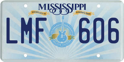MS license plate LMF606