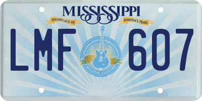 MS license plate LMF607