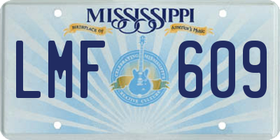MS license plate LMF609