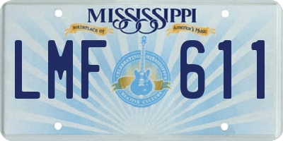 MS license plate LMF611